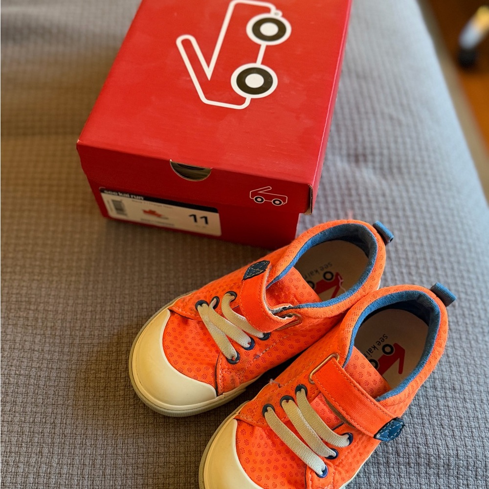 See Kai Run Orange Kids Sneakers with Velcro